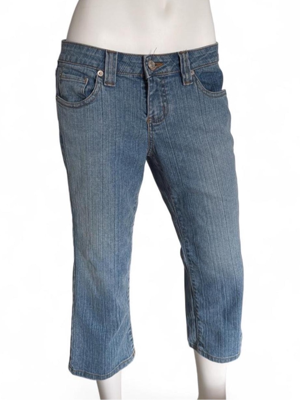 Wet Seal Y2K Light Wash Denim Capri Jeans Mid Rise Fit